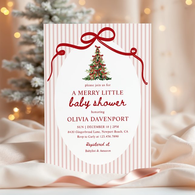 Convites Merry Little Coquette Christmas Tree Baby Shower (Criador carregado)