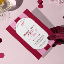 Convites Merry little red stripe Christmas Party Invitation