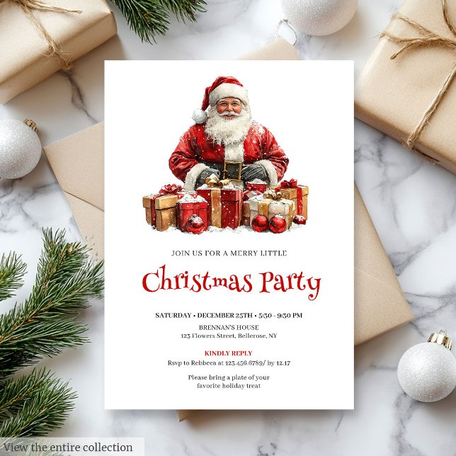 Convites Merry Santa Claus Editable Christmas Party Invites (Merry Santa Claus Editable Christmas Party Invitation

)