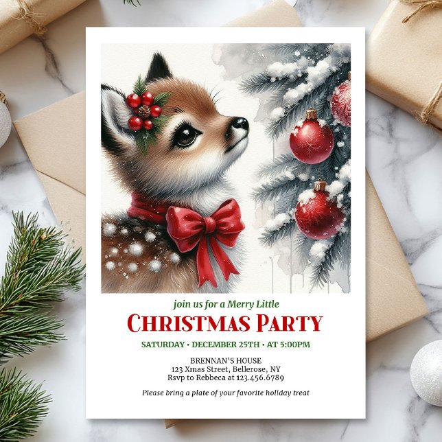 Convites Merry winter scene Christmas kids invitation  (Merry winter scene Christmas kids invitation editable template)