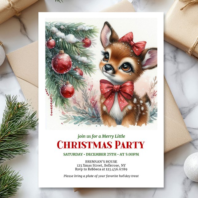 Convites Merry winter scene Christmas kids invitation digit (Merry winter scene Christmas kids invitation digital download card)