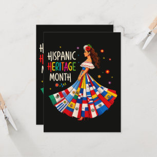 Convites Mês da Herança Hispânica Bandeiras Países Latinos