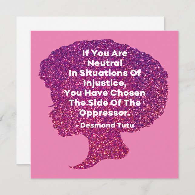 Convites Mês da História Negra - Desmond Tutu (Frente/Verso)