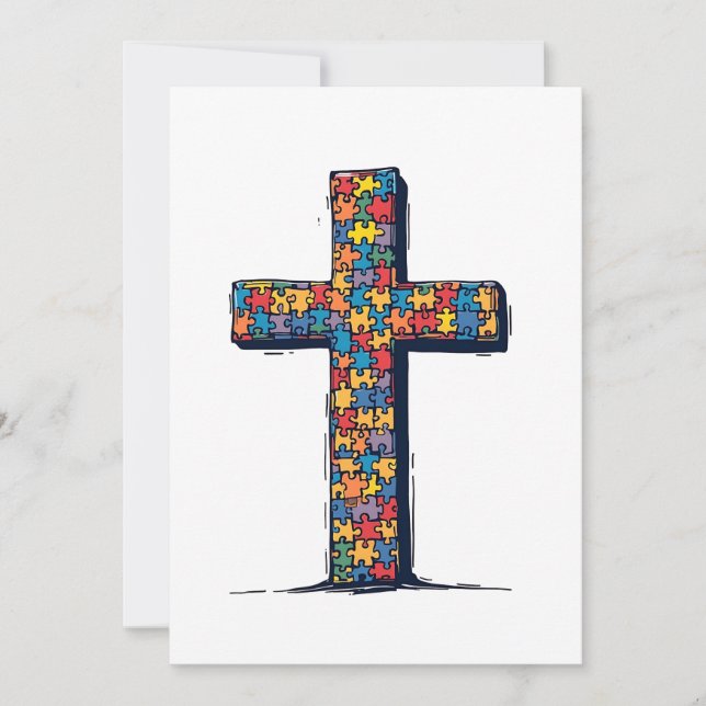 Convites Mês de Conscientização do Autismo Cristo Religião  (Frente)