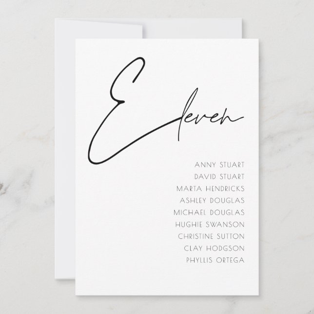 Convites Mesa 11 modelo de Número de Tabela de Casamento Mo (Frente)