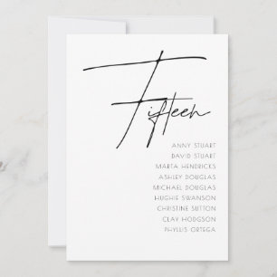 Convites Mesa 15 Modern Wedding Table Number modelo