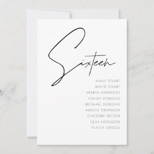 Convites Mesa 16 Modern Wedding Table Number modelo