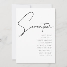 Convites Mesa 17 Modern Wedding Table Number modelo