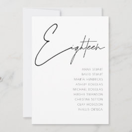 Convites Mesa 18 Modern Wedding Table Number modelo