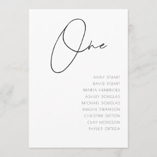 Convites Mesa 1 modelo da Tabela de Casamentos Modernos