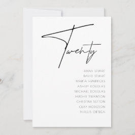 Convites Mesa 20 Modern Wedding Table Number modelo