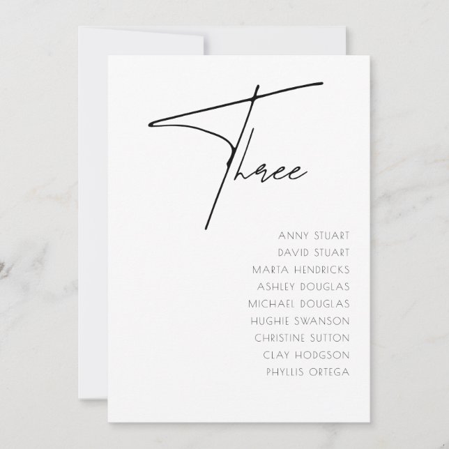 Convites Mesa 3 modelo da Tabela de Casamentos Modernos (Frente)