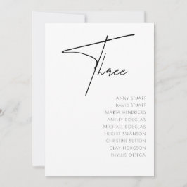 Convites Mesa 3 modelo da Tabela de Casamentos Modernos