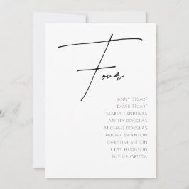 Convites Mesa 4 modelo da Tabela de Casamentos Modernos