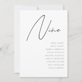 Convites Mesa 9 Número da Tabela de Casamento Moderno model