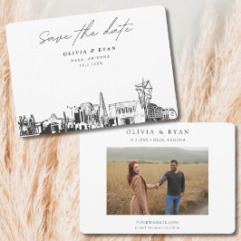 Convites Mesa Arizona Casamento Skyline Salvar Data