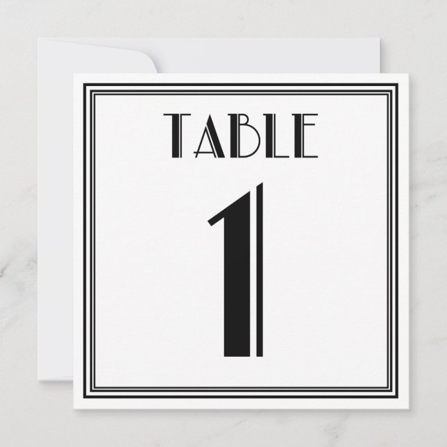 Convites Mesa Art Déco Número 1 (Frente)