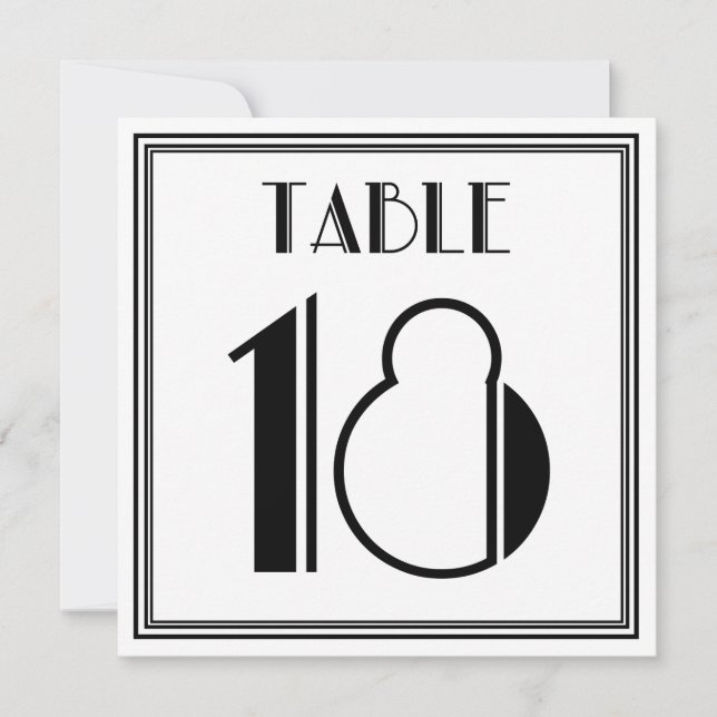 Convites Mesa Art Déco Número 18 (Frente)