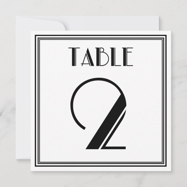 Convites Mesa Art Déco Número 2 (Frente)