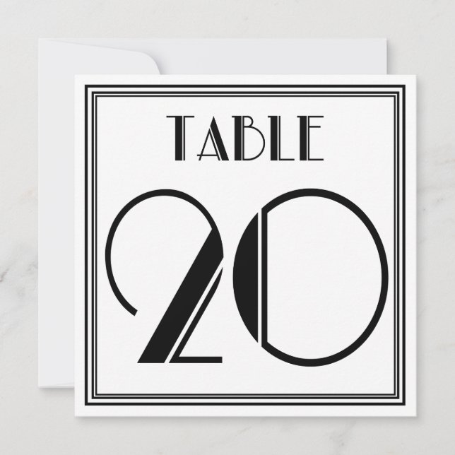 Convites Mesa Art Déco Número 20 (Frente)