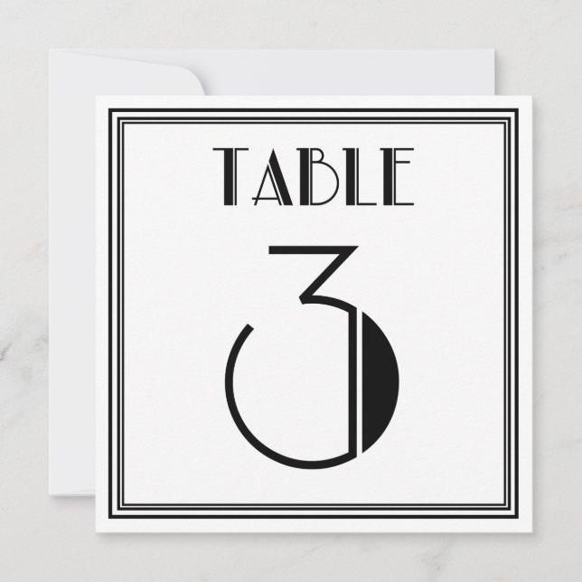 Convites Mesa Art Déco Número 3 (Frente)