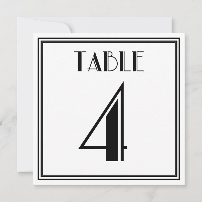 Convites Mesa Art Déco Número 4 (Frente)