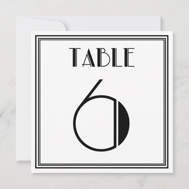 Convites Mesa Art Déco Número 6 (Frente)