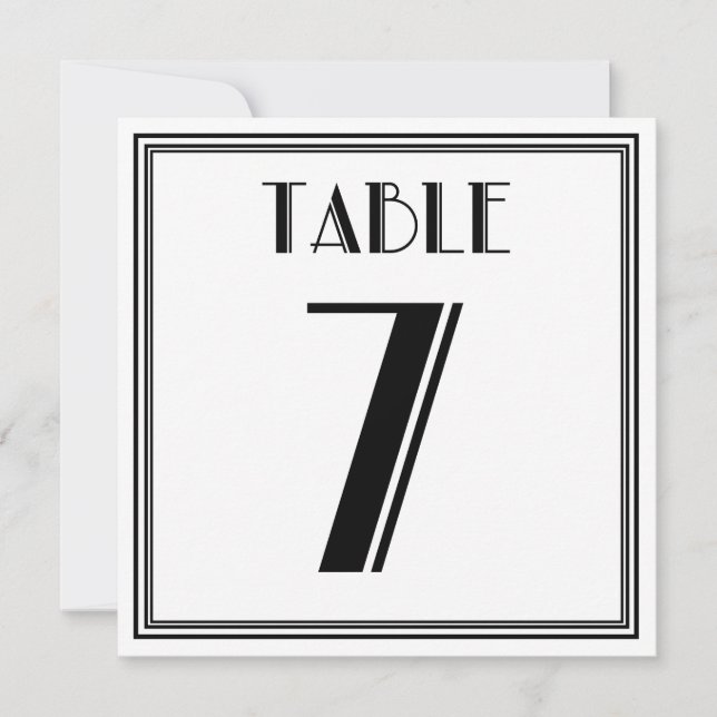 Convites Mesa Art Déco Número 7 (Frente)