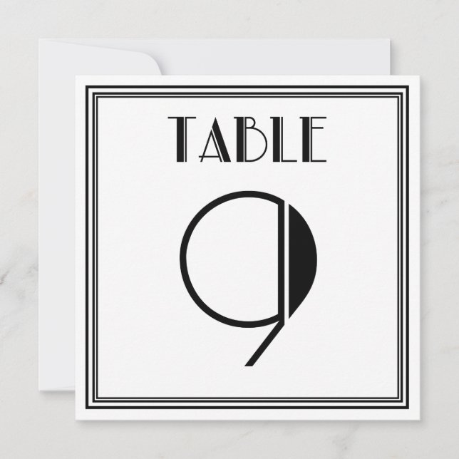 Convites Mesa Art Déco Número 9 (Frente)
