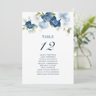 Convites Mesa Azul-Dusta Floral Número 12 Sessão De Casamen