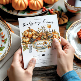 Convites Mesa Bonita Janto de Ação de Graças Pumpkin