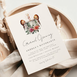 Convites Mesa de Aquarela de Grande Abertura do Restaurante