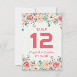 Convites Mesa de Assento de Casamento Floral Número da Tabe