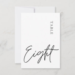 Convites Mesa de caligrafia minimalista oito número de tabe