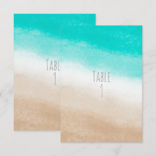 Convites Mesa de Casamento de Praia Elegante em Aquarela Az
