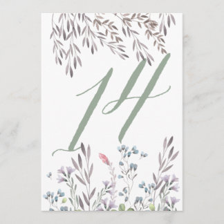 Convites Mesa de Casamento Wildflower nº 14 Dupla Face