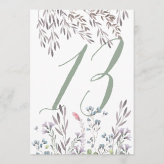 Convites Mesa de Casamento Wildflower No. 13 Dupla Face