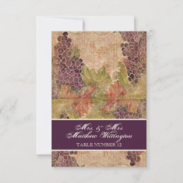 Convites Mesa de Número de Casamento com Vinha Envelhecida