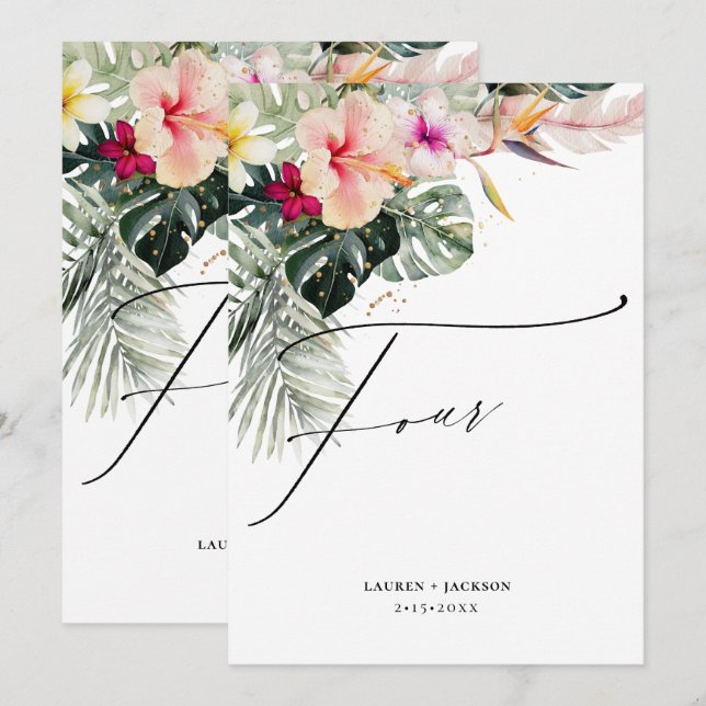 Convites Mesa de Poeira Dourada do Paraíso Tropical ArtsApp (Frente/Verso)