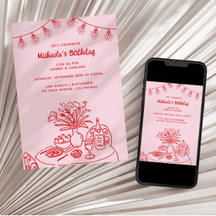 Convites Mesa de porta e Festa de aniversário do adulto lev