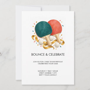Convites Mesa de Tênis de Aniversário Bounce e Celebrate
