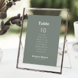 Convites Mesa Formal Verde de Casamento 10 Gráfico de Assen<br><div class="desc">Este cartão de assentos da mesa verde formal de 10 lugares é perfeito para um casamento rústico. O design apresenta uma bela fonte em um fundo verde para embelezar seu evento. A placa impressão verso (frente e verso).</div>