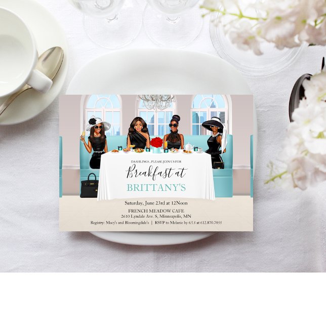 Convites Mesa Negra Negra Negra Afro-Americana (Criador carregado)