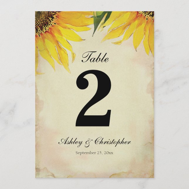 Convites Mesa Número Dois da Recepção de Casamento dos Gira (Frente)