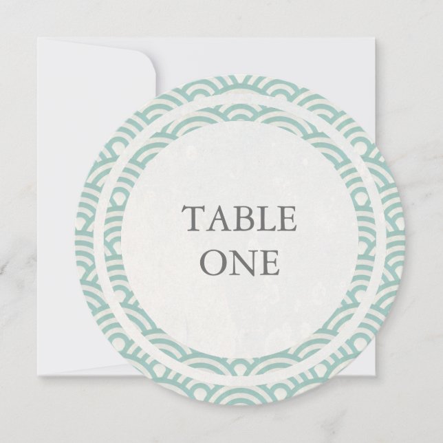 Convites Mesa redonda de ondas estilizadas japonesas Seigha (Frente)