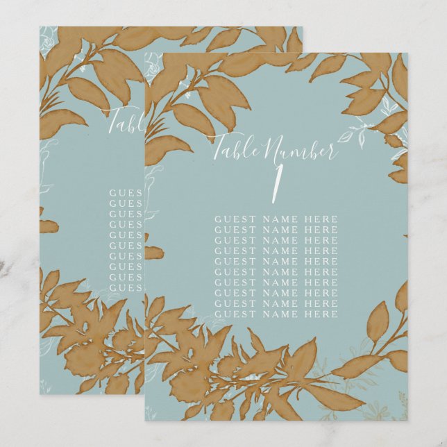 Convites Mesa Sentada Azul empoeirado e Pavimento Branco (Frente/Verso)