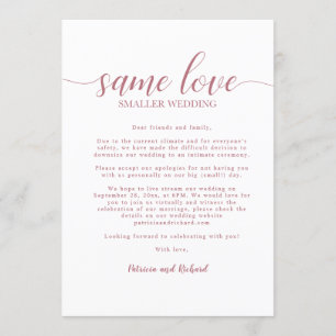 Convites Mesmo Amor Casamento Downsizing Dourado Rosa