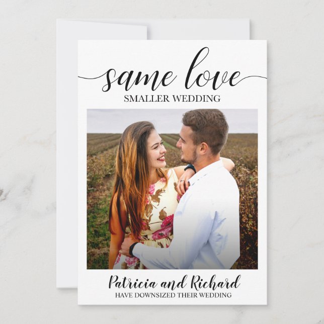 Convites Mesmo Amor Casamento Menor Reduzir Casamento (Frente)