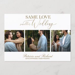 Convites Mesmo Amor Reduzir Casamento 3 Foto Simples Elegan