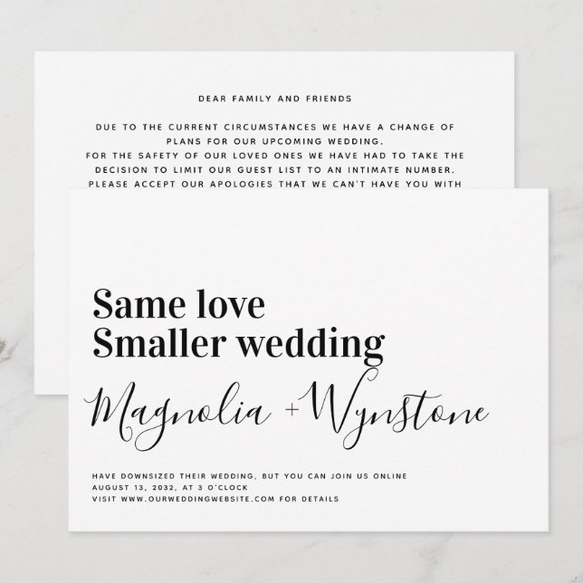Convites Mesmo Casamento Menor de Amor (Frente/Verso)